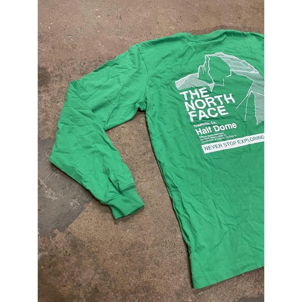 The North Face Long Sleeve Shirt Mens Medium Green‎ Yosemite Half Dome Graphic